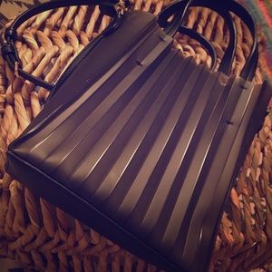 Accordion cross body bag purse extra pouch black